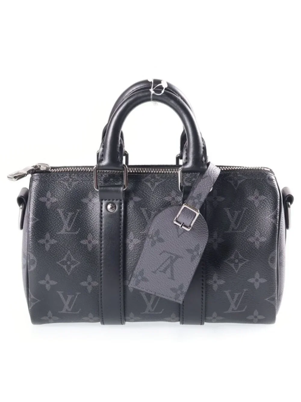 Louis Vuitton Monogram Eclipse Citykeepall 2-Way Shoulder Bag Black Leather